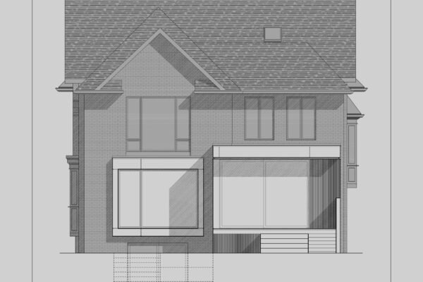 84 A rear elevation sketch